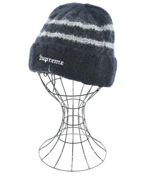 Supreme シュプリームニットキャップ・ビーニー メンズ - 黒x薄墨色(間借り人)【中古】【古着】