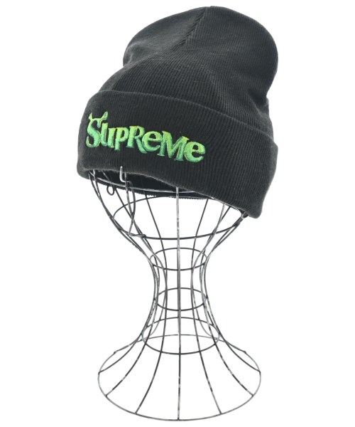 Supreme シュプリームニットキャップ・ビーニー メンズ - 黒【中古】【古着】