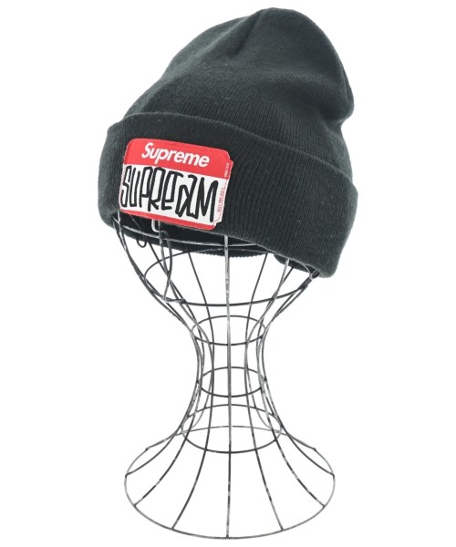 Supreme シュプリームニットキャップ・ビーニー メンズ - 黒【中古】【古着】