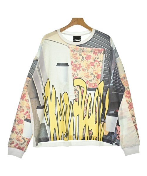 PAM パム Tシャツ・カットソー メンズ XL 白xグレーx赤等(総柄) 【中古】【古着】