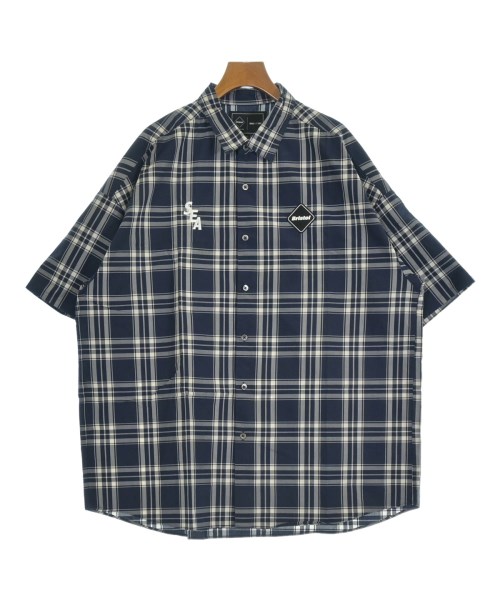 F.C.R.B エフシーアールビー カジュアルシャツ メンズ XL 紺xオフホワイト(チェック) 【中古】【古着】