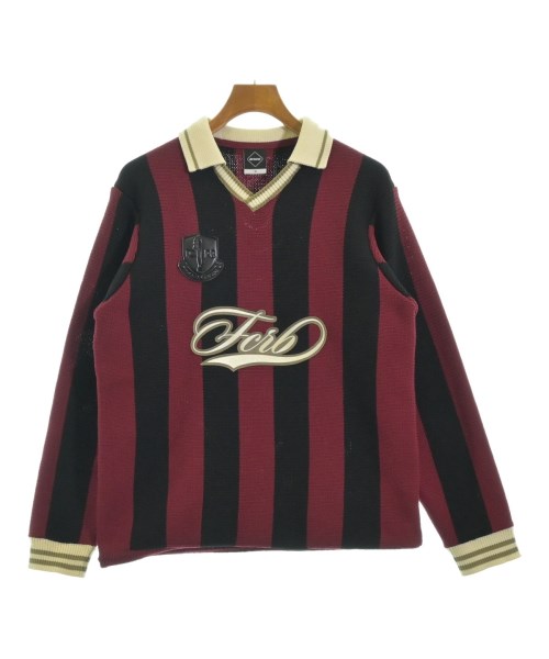 F.C.R.B エフシーアールビー ニット・セーター メンズ M 赤x黒(ストライプ) 【中古】【古着】