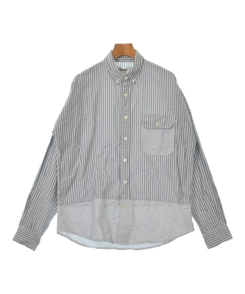 PALACE パレス カジュアルシャツ メンズ M グレーx白(ストライプ) 【中古】【古着】