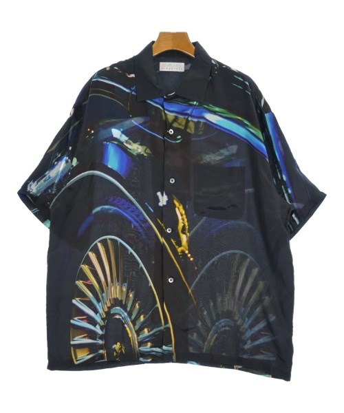 FLAGSTUFF フラグスタフ カジュアルシャツ メンズ XL 黒x青x黄等(総柄) 【中古】【古着】