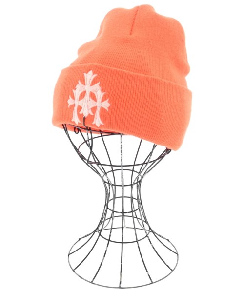 CHROME HEARTS クロムハーツニットキャップ・ビーニー メンズ - オレンジ色x白【中古】【古着】