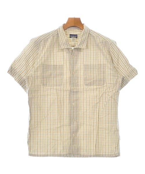 patagonia パタゴニア カジュアルシャツ メンズ M ベージュ系xグレー(チェック) 【中古】【古着】