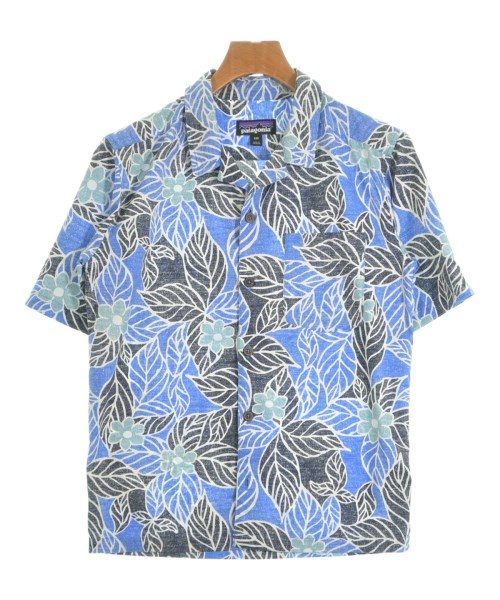 patagonia パタゴニア カジュアルシャツ メンズ XXS 青x黒x緑等(花柄) 【中古】【古着】