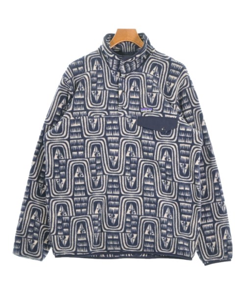 patagonia パタゴニアスウェット メンズ L 紺xベージュ(総柄)【中古】【古着】