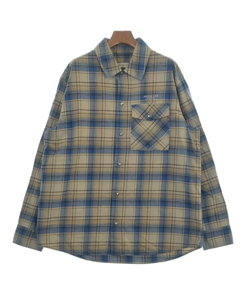 MONCLER モンクレール カジュアルシャツ メンズ M ベージュx青x茶等(チェック) 【中古】【古着】