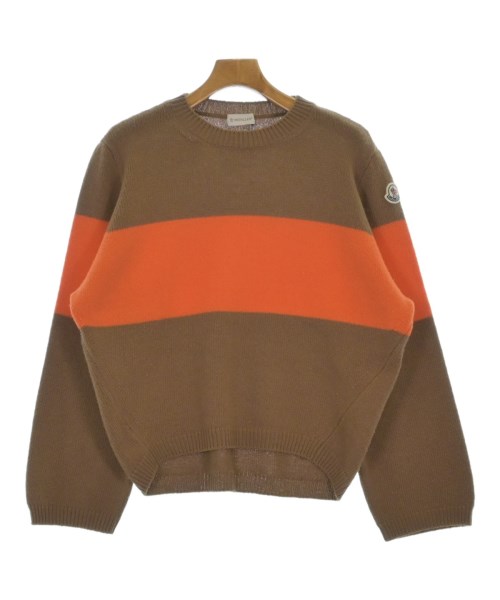 MONCLER モンクレールニット・セーター メンズ -(XL位) 茶xオレンジ【中古】【古着】