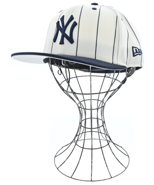 NEW ERA ニューエラ キャップ メンズ 7.375 アイボリーx紺(ストライプ) 【中古】【古着】