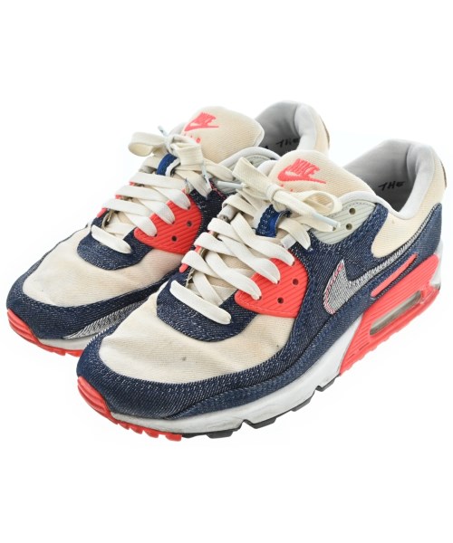 NIKE ナイキ スニーカー メンズ 26cm アイボリーxインディゴx赤 【中古】【古着】