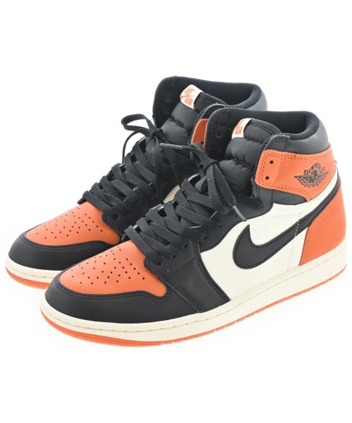 NIKE ナイキスニーカー メンズ 27糎 オレンジ色x黒x白【中古】【古着】