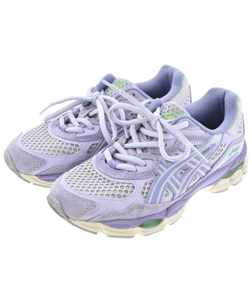 asics アシックス スニーカー レディース 23cm 紫xグレーx緑 【中古】【古着】