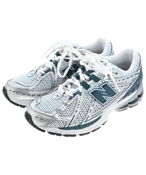 New Balance ニューバランス スニーカー レディース 23cm シルバーx白x深緑 【中古】【古着】
