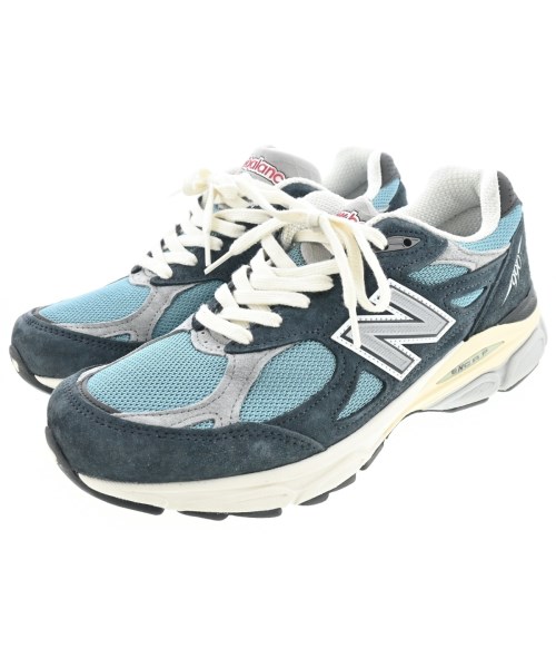 New Balance ニューバランススニーカー メンズ 26糎 水色x紺【中古】【古着】