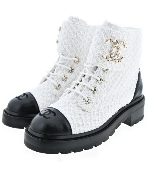 CHANEL 02A ココマーク レザー ショートブーツ A20157 カーキ× s-l400.jpg