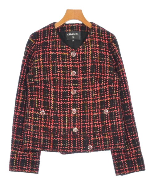 CHANEL シャネルカジュアルジャケット レディース 36(XS位) 黒x赤x黄(照合のしるし)【中古】【古着】
