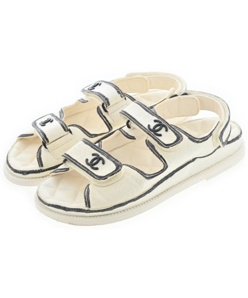 CHANEL シャネル サンダル レディース EU37(23.5cm位) 白 【中古】【古着】