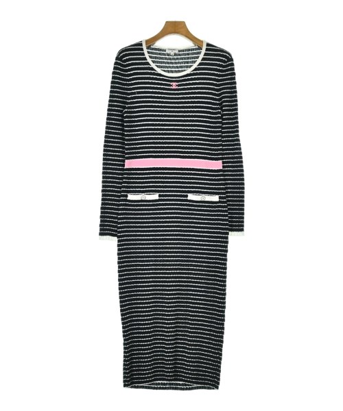 CHANEL シャネルワンピース レディース 38(S位) 紺x白xピンク(ボーダー)【中古】【古着】｜RAGTAG（ブランド古着のラグタグ）