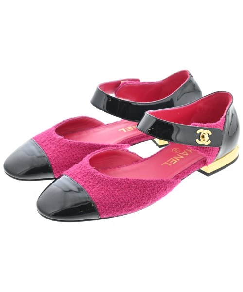 CHANEL シャネル バレエシューズ/オペラシューズ レディース EU37(23.5cm位) ピンクx黒 【中古】【古着】