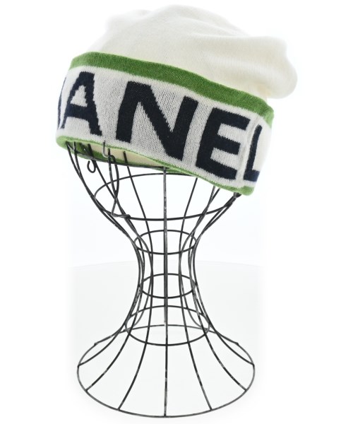 CHANEL シャネルニットキャップ・ビーニー レディース - 白x緑x黒【中古】【古着】