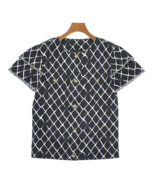 CHANEL シャネルカジュアルジャケット レディース 36(XS位) 黒x青x白(照合のしるし)【中古】【古着】