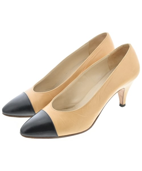 CHANEL シャネル パンプス レディース UK4 1/2(23cm位) ベージュx黒 【中古】【古着】