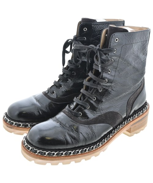 CHANEL シャネル ブーツ レディース EU38(24.5cm位) 黒 【中古】【古着】