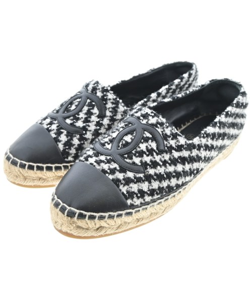 CHANEL シャネル エスパドリーユ レディース EU38(24.5cm位) 黒x白 【中古】【古着】