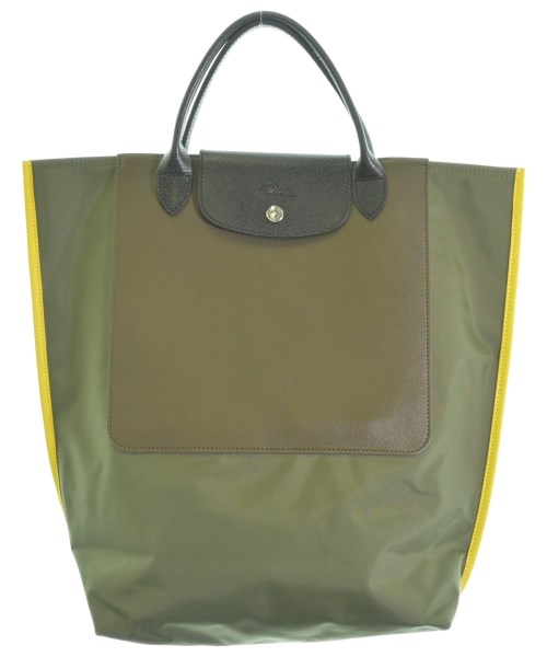 LONGCHAMP ロンシャントートバッグ メンズ - カーキx茶x黄【中古】【古着】