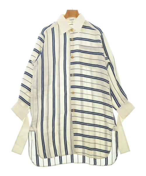 LOEWE ロエベシャツワンピース レディース XS 象牙色x紺(総柄)【中古】【古着】
