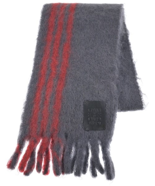 LOEWE ロエベ マフラー レディース - グレーx赤 【中古】【古着】