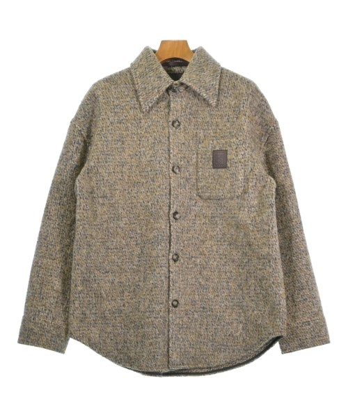 LOEWE ロエベカジュアルシャツ メンズ 44(S位) 茶x黒x白(雑ぜ合わせる)【中古】【古着】