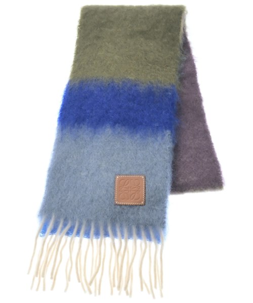 LOEWE ロエベマフラー レディース - 水色xエンジxカーキ等(ボーダー)【中古】【古着】｜RAGTAG（ブランド古着のラグタグ）