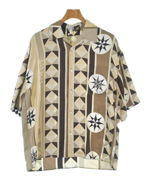 LOEWE ロエベカジュアルシャツ メンズ 37(XS位) ベージュ系x茶x黒等(総柄)【中古】【古着】|RAGTAG(ブランド古着のラグタグ)