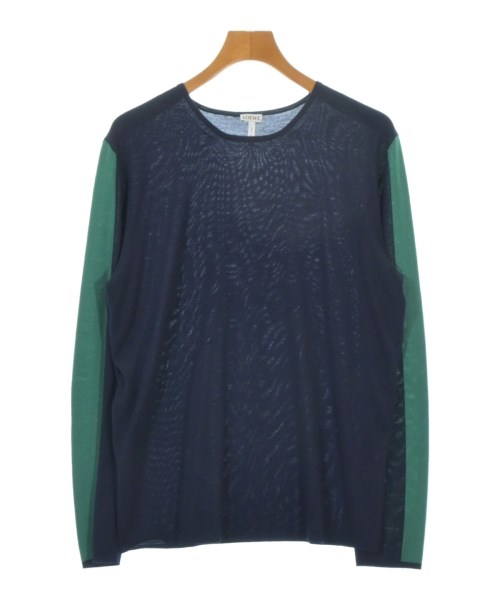 LOEWE ロエベニット・セーター メンズ M 紺x緑【中古】【古着】
