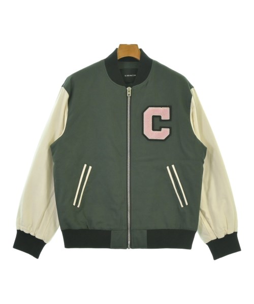 COACH コーチスタジャン メンズ XS 緑x白【中古】【古着】