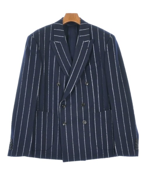 LOUIS VUITTON ルイヴィトン テーラードジャケット メンズ 52(XXL位) 紺x白(ストライプ) 【中古】【古着】