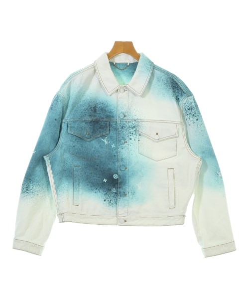 LOUIS VUITTON ルイヴィトンデニムジャケット メンズ 50(XL位) 白x青【中古】【古着】 メンズファッション-コート・ジャケット