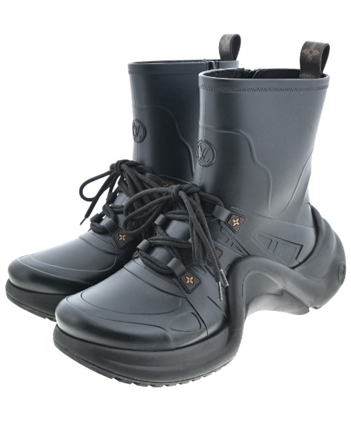 LOUIS VUITTON ルイヴィトンレインシューズ レディース 41(27糎位) 黒【中古】【古着】