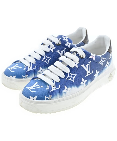 LOUIS VUITTON ルイヴィトンスニーカー レディース EU35(21.5糎位) 青x白(総柄)【中古】【古着】