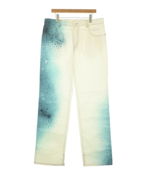 LOUIS VUITTON ルイヴィトンデニムパンツ メンズ 36(XXL位) 白x青緑【中古】【古着】