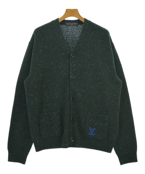 LOUIS VUITTON ルイヴィトンカーディガン メンズ L 深緑x青(雑ぜ合わせる)【中古】【古着】