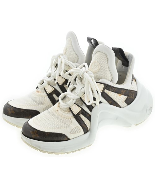 LOUIS VUITTON ルイヴィトン スニーカー レディース EU39 1/2(26cm位) 白x茶 【中古】【古着】
