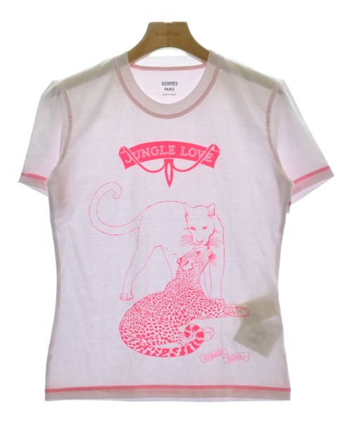 HERMES エルメスTシャツ・カットソー レディース 36(XS位) 白xピンク【中古】【古着】｜RAGTAG（ブランド古着のラグタグ）