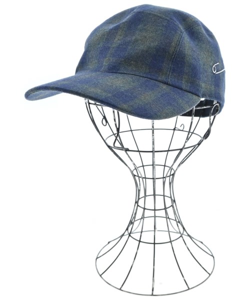 HERMES エルメス キャップ レディース 58 紺x緑系(チェック) 【中古】【古着】