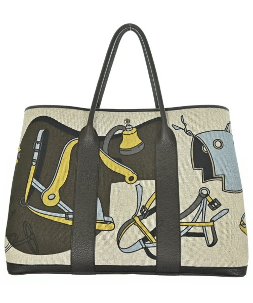 HERMES エルメストートバッグ レディース GM ライトグレーxダークグレーx黄等(総柄)【中古】【古着】|RAGTAG(ブランド古着のラグタグ)