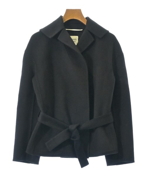 HERMES エルメス厚地の外套（余分の物） レディース 34(XXS位) 黒【中古】【古着】