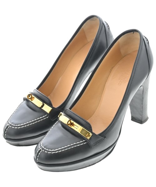 HERMES エルメスパンプス レディース EU36 1/2(23糎位) 黒【中古】【古着】